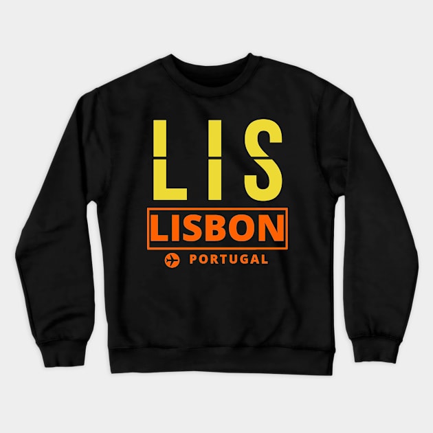 LIS - Lisbon airport code Crewneck Sweatshirt by Luso Store